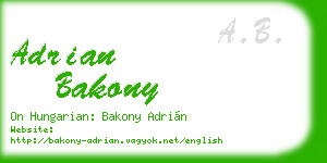 adrian bakony business card